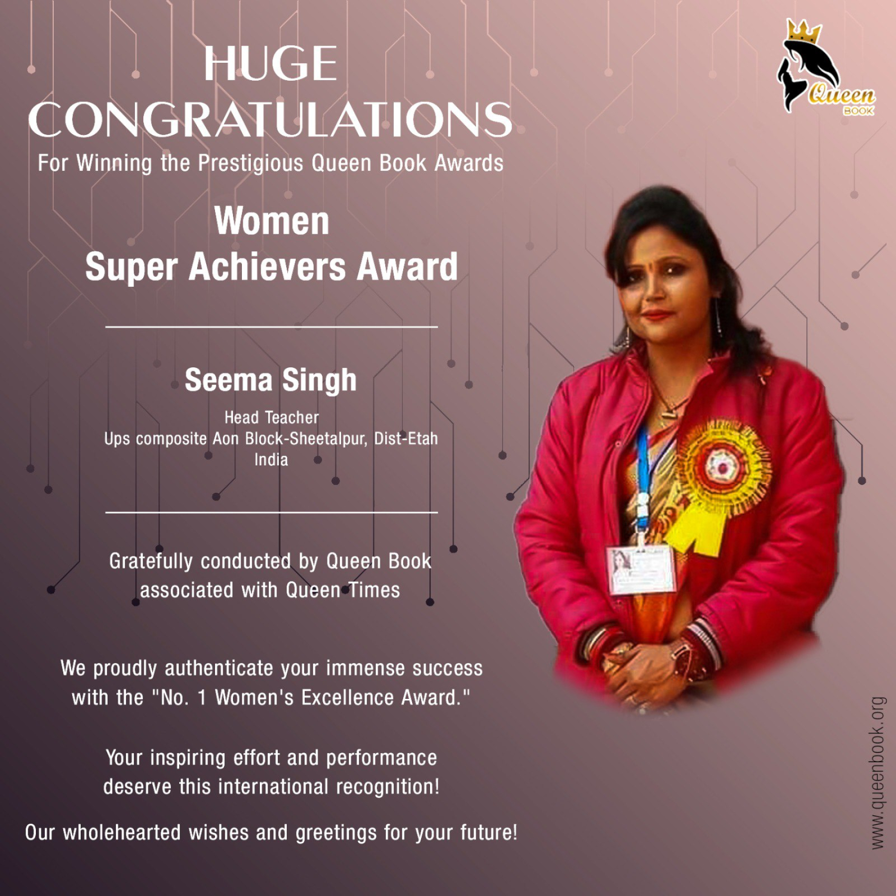 Seema Singh Has bagged Women Super Achievers Award
